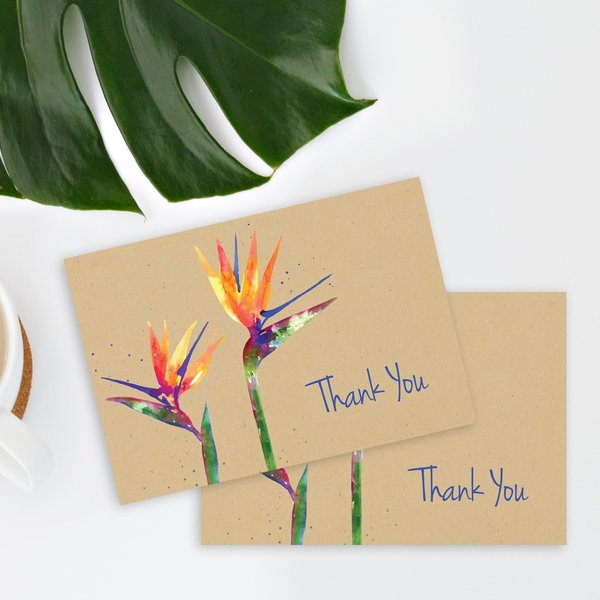 Thank You Card W/Envelope, Paradise, PK50