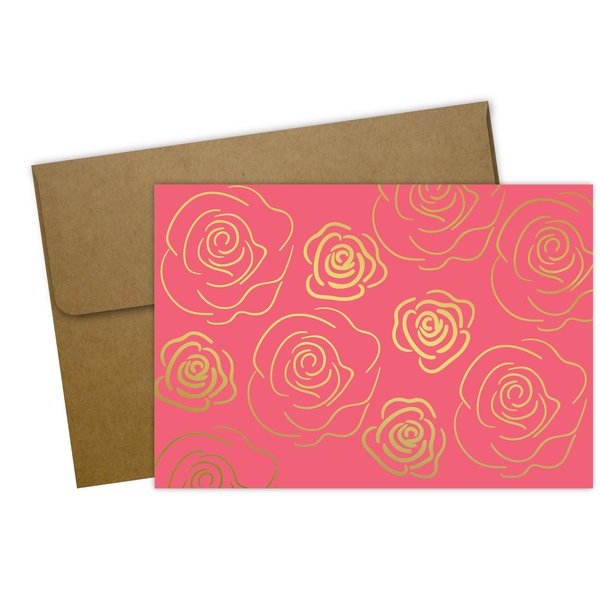 Note Card and Envelopes, Gold Foil, PK50