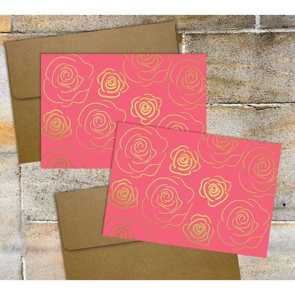 Note Card and Envelopes, Gold Foil, PK50