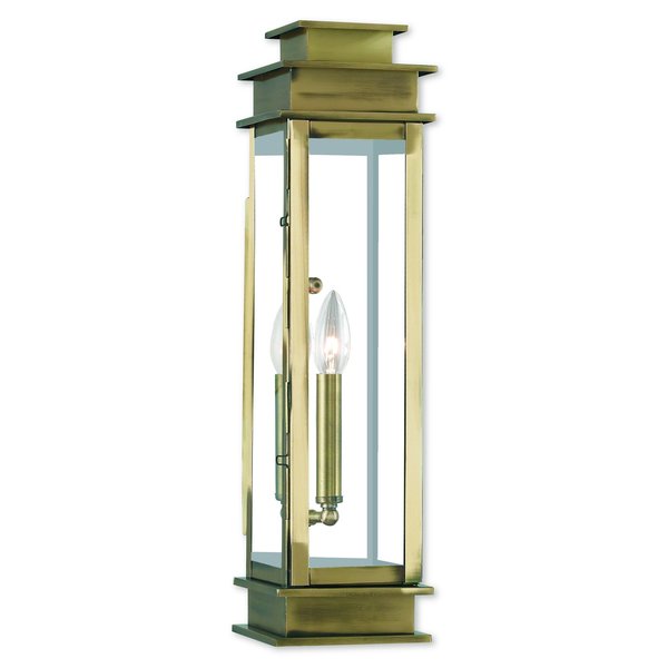 Princeton 1 Light Antique Brass Outdoor Wall Lantern