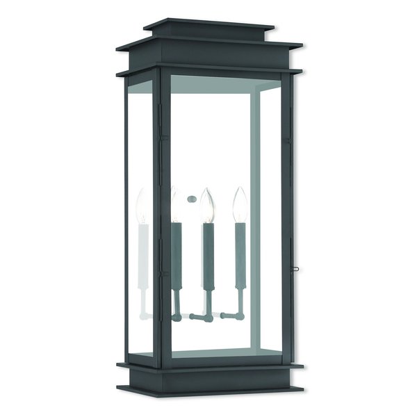 Princeton 3 Light Black Outdoor Wall Lantern