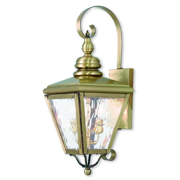 Cambridge 2 Light Antique Brass Outdoor Wall Lantern