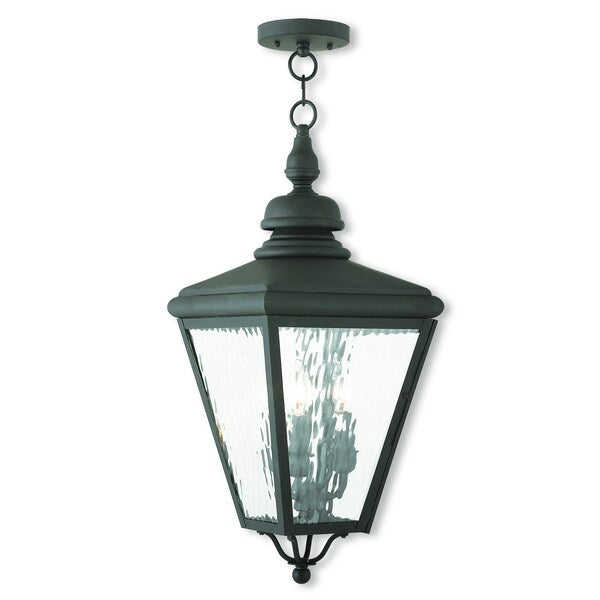 Cambridge 3 Light Black Outdoor Pendant
