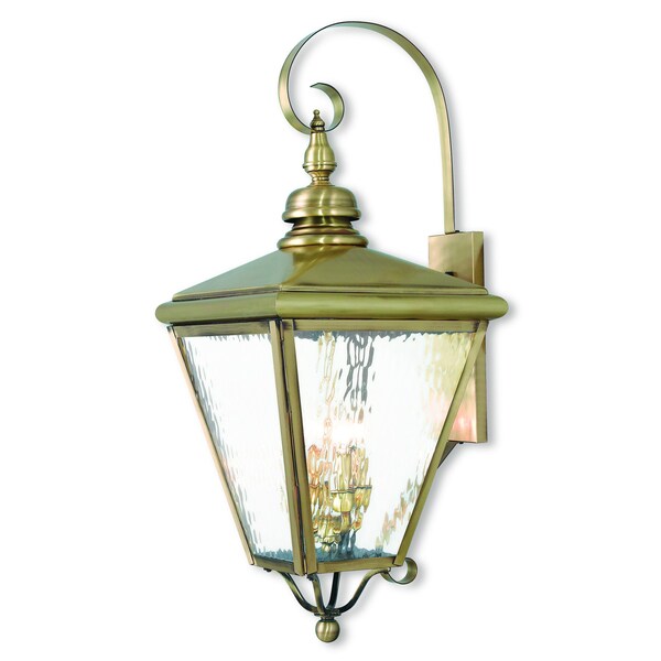 Cambridge 4 Light Antique Brass Outdoor Wall Lantern