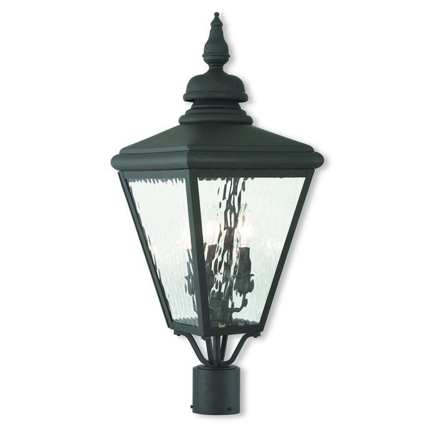 Cambridge 3 Light Black Outdoor Post Top Lantern