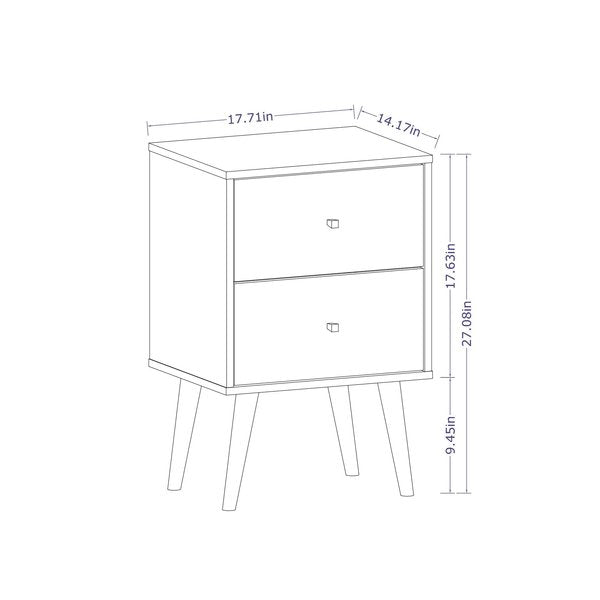 Nightstand, Mid Century, White