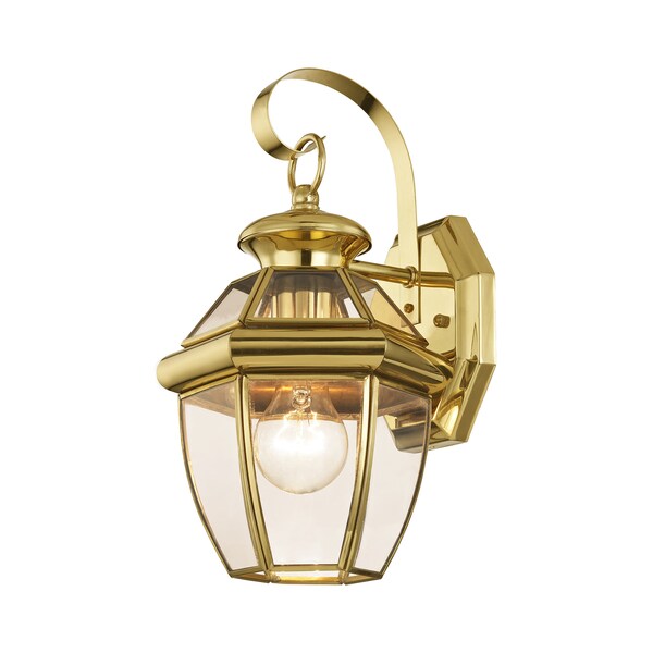 Monterey 1 Light Polished Brass Outdoor Wall Lantern