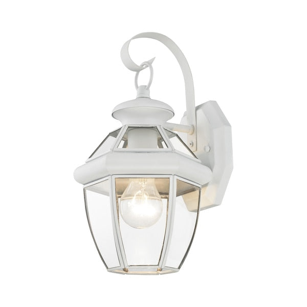 Monterey 1 Light White Outdoor Wall Lantern
