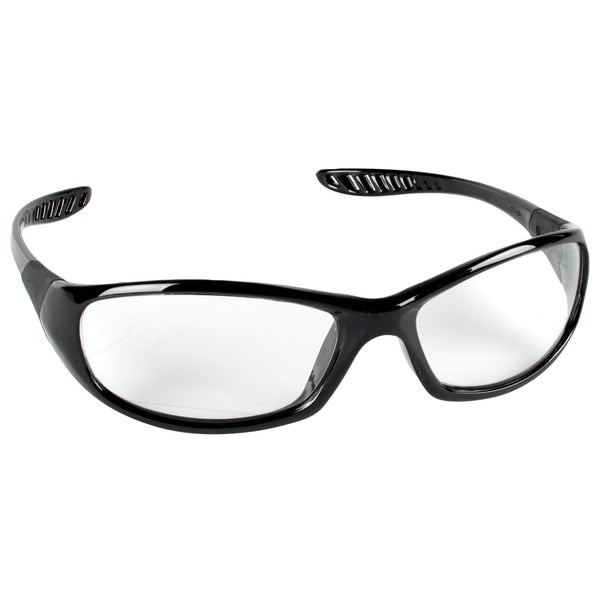 Safety Glasses, Wraparound Clear Polycarbonate Lens, Scratch-Resistant