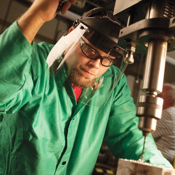 Safety Glasses, Wraparound Clear Polycarbonate Lens, Scratch-Resistant