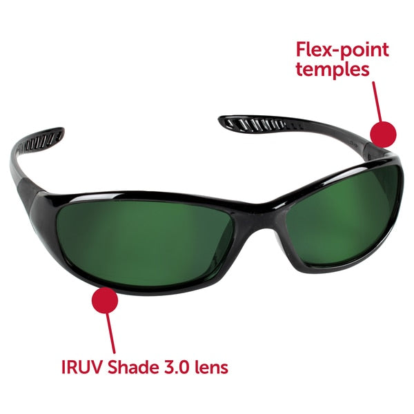 Safety Glasses, Wraparound IR 3.0 Polycarbonate Lens, Scratch-Resistant