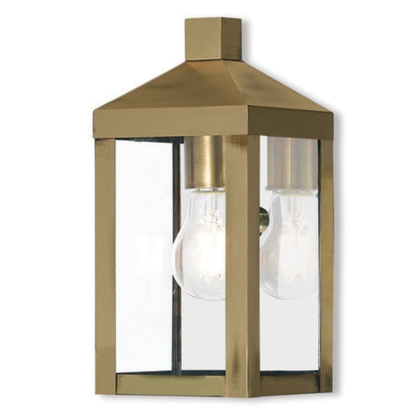 Nyack 1 Light Antique Brass Outdoor Wall