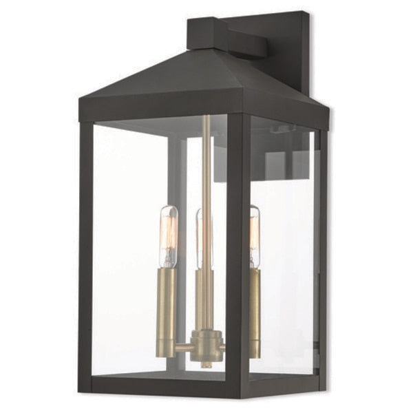 Nyack 3 Light Bronze Outdoor Wall Lantern