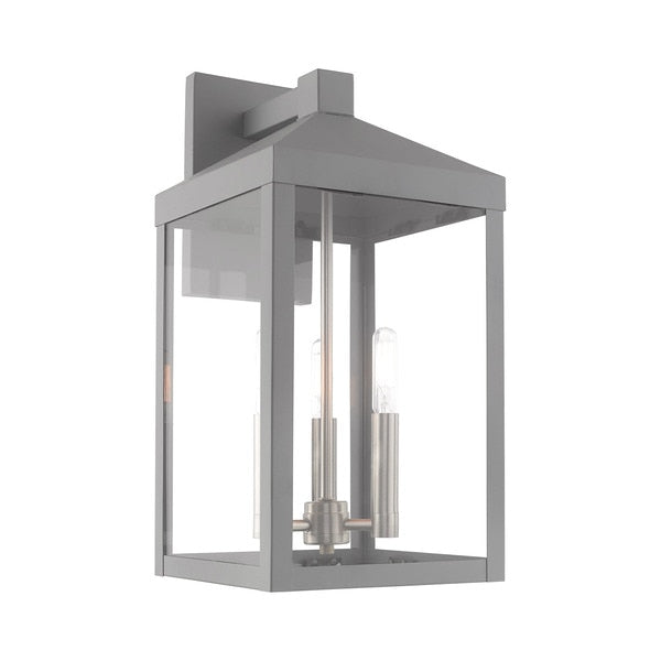 Nyack 3 Light Nordic Gray Outdoor Wall Lantern