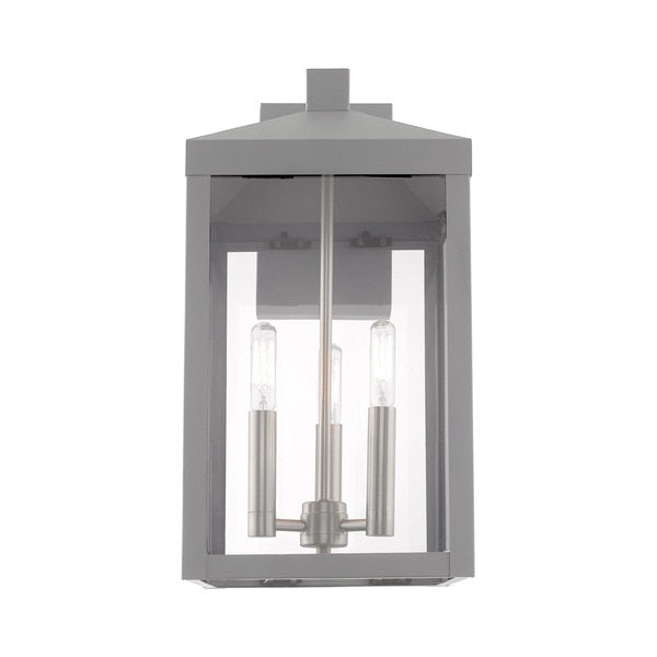 Nyack 3 Light Nordic Gray Outdoor Wall Lantern