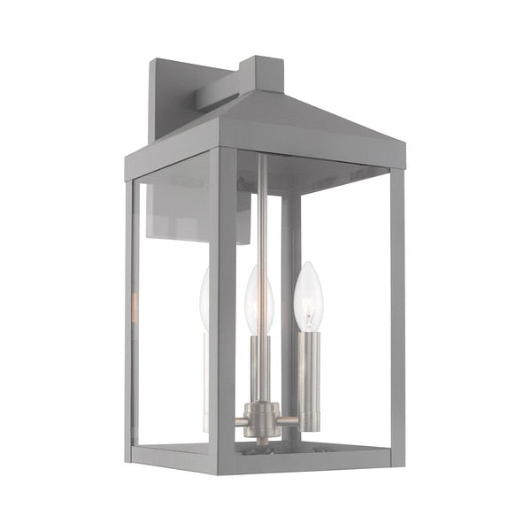 Nyack 3 Light Nordic Gray Outdoor Wall Lantern