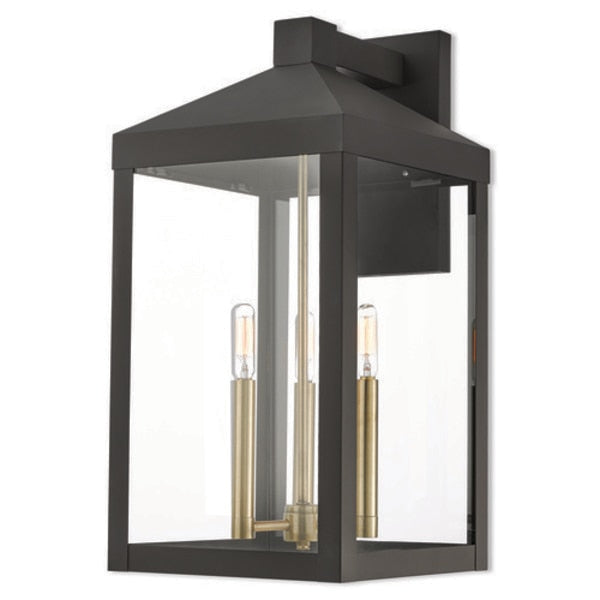 Nyack 3 Light Bronze Outdoor Wall Lantern