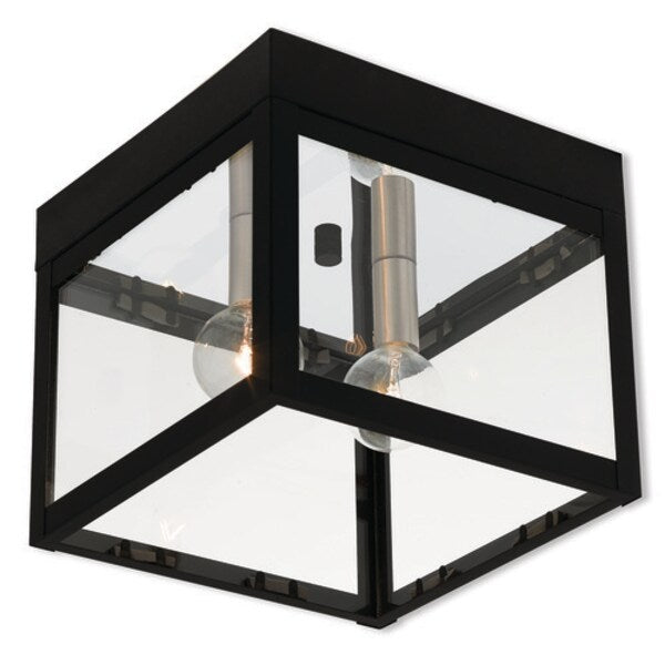 Nyack 2 Light Black Outdoor Ceiling Mount