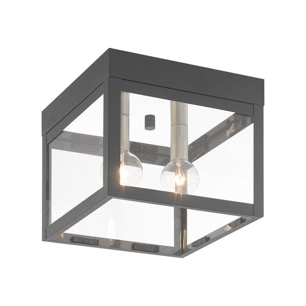 Nyack 2 Light Scandinavian Gray Outdoor Ceiling Mount