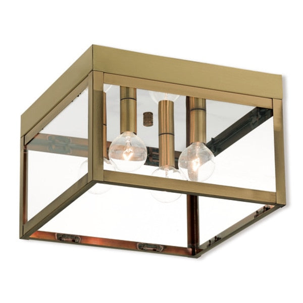 Nyack 4 Light Antique Brass Outdoor Ceiling Mount