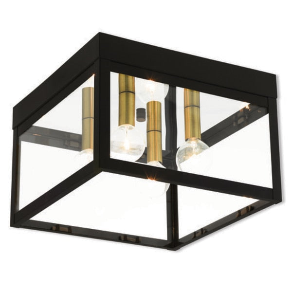Nyack 4 Light Bronze Outdoor Ceiling Mount
