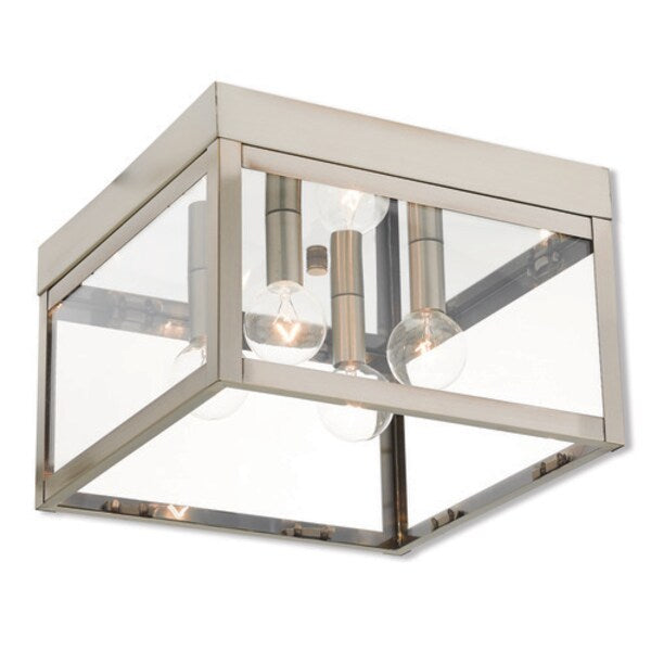 Nyack 4 Light Brushed Nickel Outdoor Ceiling Mount