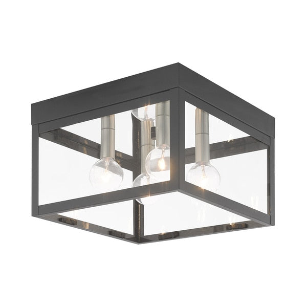 Nyack 4 Light Scandinavian Gray Outdoor Ceiling Mount