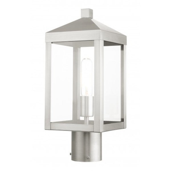 Brushed Nickel Outdoor Post Top Lantern,