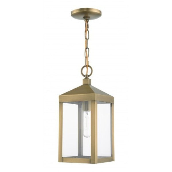 Antique Brass Outdoor Pendant Lantern, 1