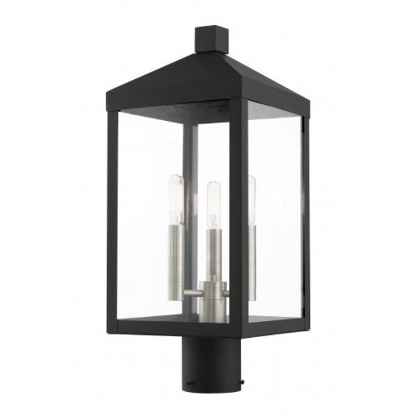 Black with Brushed Nickel Cluster Outdoo