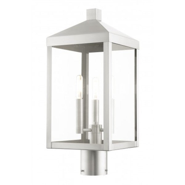 Brushed Nickel Outdoor Post Top Lantern,