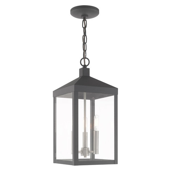 Nyack 3 Light Scandinavian Gray Outdoor Pendant Lantern