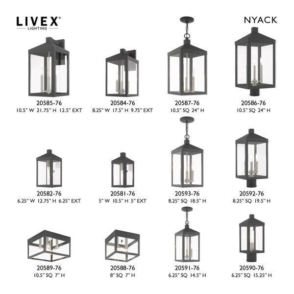 Nyack 3 Light Scandinavian Gray Outdoor Pendant Lantern
