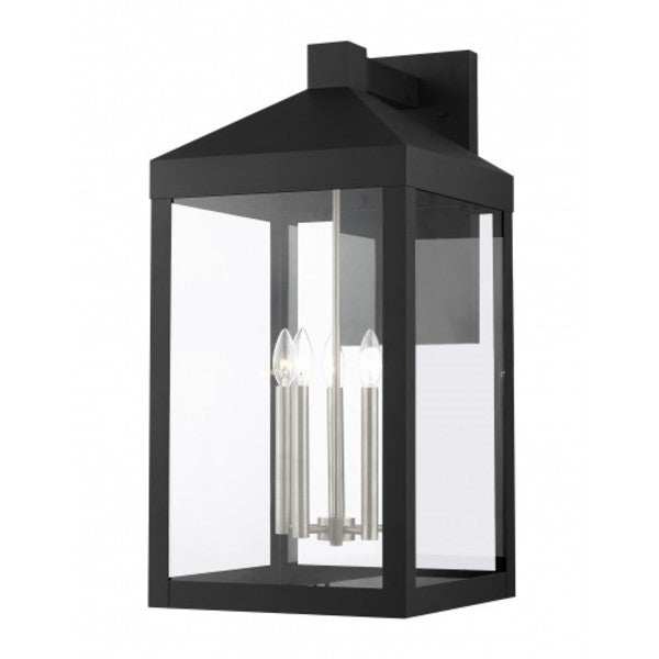 Black with Brushed Nickel Cluster Outdoo
