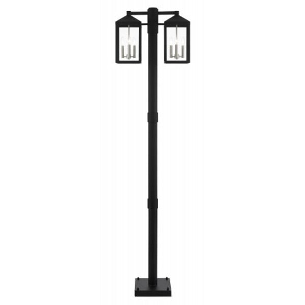 Black with Brushed Nickel Cluster Outdoo
