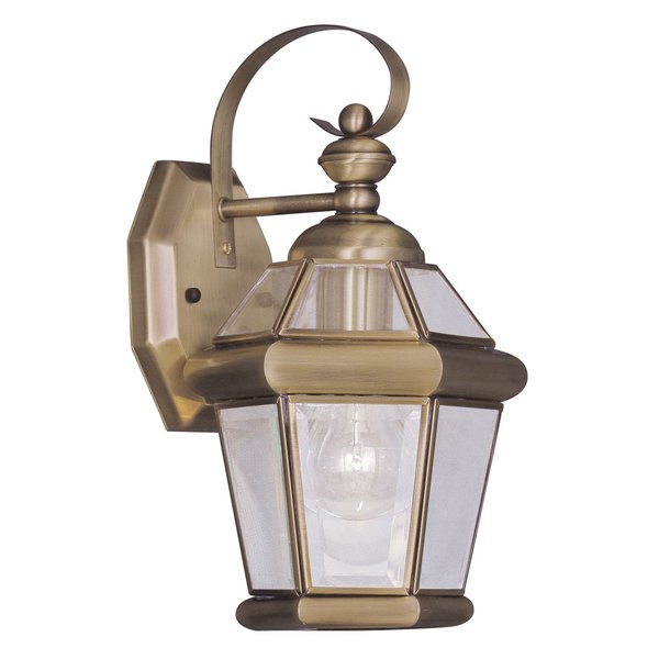 Georgetown 1 Light Antique Brass Outdoor Wall Lantern