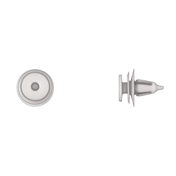 Wht Nyln Door Panel Ret 7mm Hole 13mm Hd 15mm Stem PK100