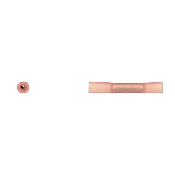 Red Wire Terminal Butt Conn 22-18 Ga. Wire Crimp/Seal PK25