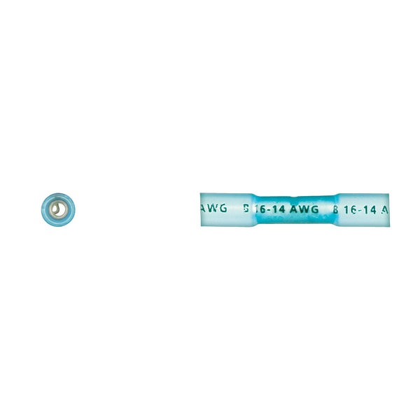 Blue Wire Terminal Butt Conn 16-14 Ga. Wire Crimp/Seal PK10