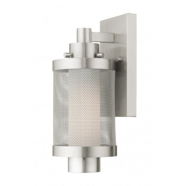 Brushed Nickel Outdoor Wall Lantern, 1 Li