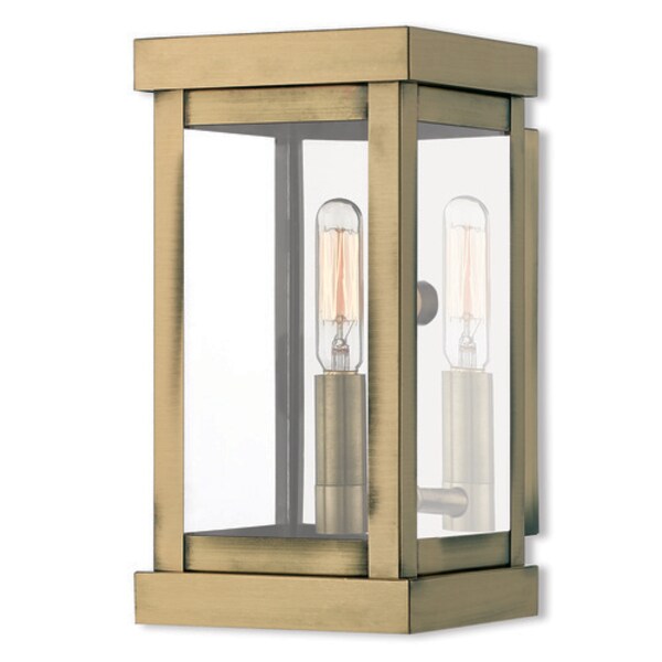 Hopewell 1 Light Antique Brass Outdoor Wall Lantern