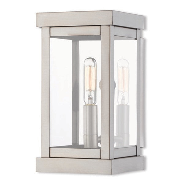 Hopewell 1 Light Brushed Nickel Outdoor Wall Lantern