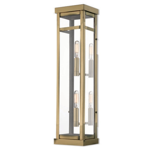 Hopewell 2 Light Antique Brass Outdoor Wall Lantern