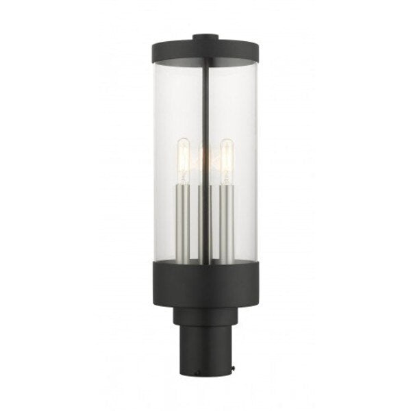 Textured Black Outdoor Post Top Lantern,