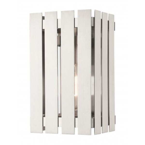 Brushed Nickel Outdoor Wall Lantern, 1 Li