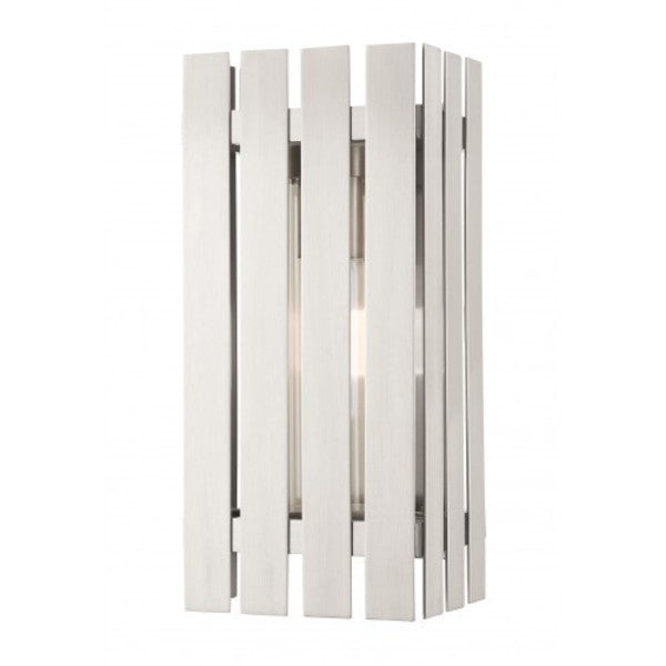 Brushed Nickel Outdoor Wall Lantern, 1 Li