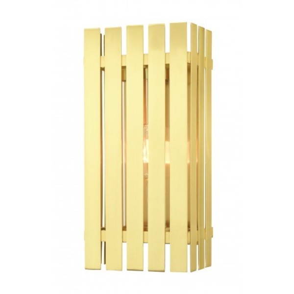 Satin Brass Outdoor Wall Lantern, 1 Light