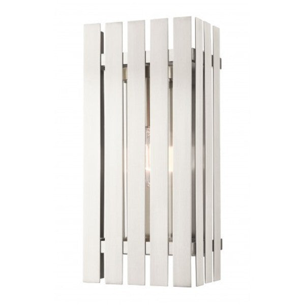 Brushed Nickel Outdoor Wall Lantern, 1 Li