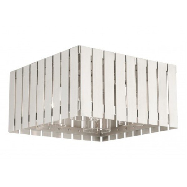 Brushed Nickel Outdoor Flush Mount, 4 Lig