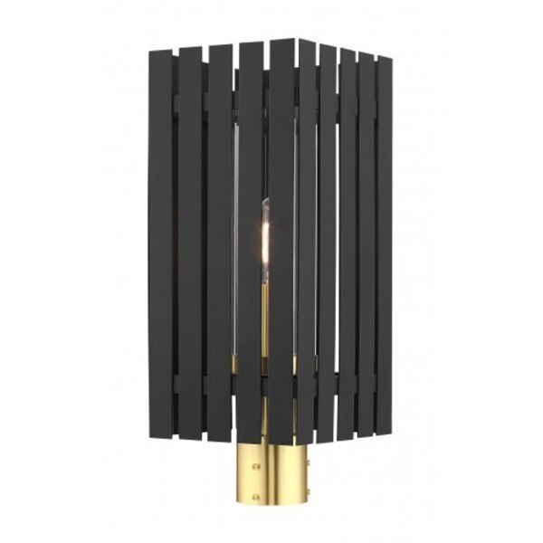 Black with Satin Brass Accents Outdoor P